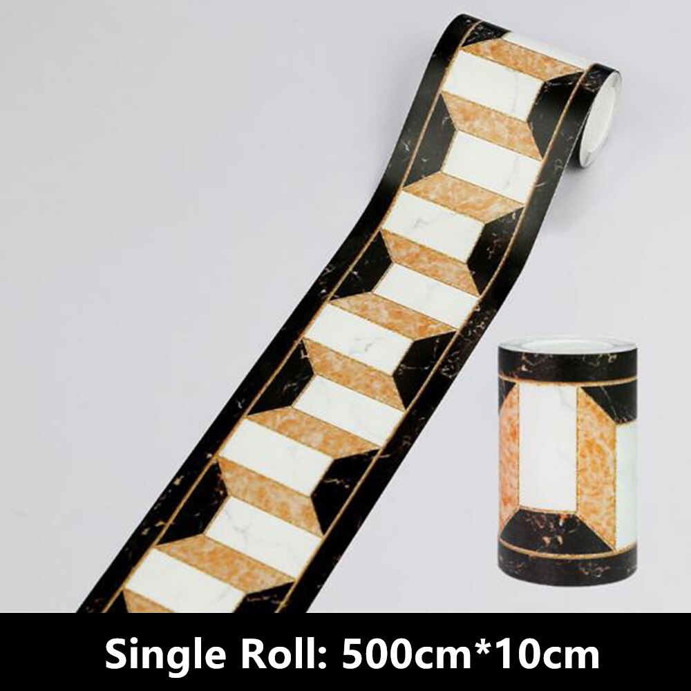 1 rolle PVC Wasserdichte Fliesen Aufkleber Linie Band Bad Küche Self-adhesive Taille Ecke Tapete: Style 5