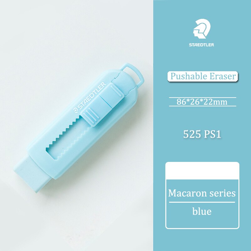 1pcs Staedtler 525 PS1 Non-toxic Eraser Automatic Retractable Push-pull Press Type Special Drawing for Primary School Students: BLUE
