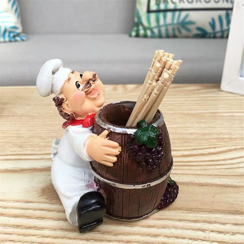 American Pastoral Cute Fat Chef Toothpick Holder Household Personality Simple Kitchen Restaurant Storage Box: A