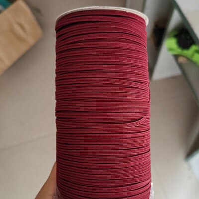 5 jardów 3mm gumką kolorowe maski elastyczna gumowa opaska na pas zespół rozciągliwa linka elastyczna wstążka DIY rzemiosło akcesoria do szycia: wine red