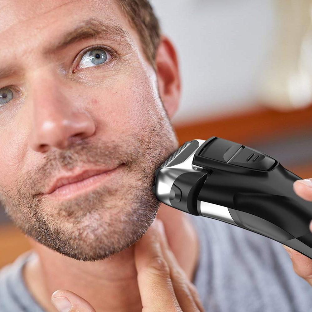 Professionele Scheerapparaat Oplaadbare Krachtige Scheerapparaat Voor Mannen 3D Afwasbaar Scheerapparaat Nat Droog Gezicht Baard Scheren Machine