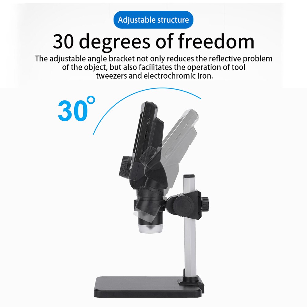 G1000 Digital Electron Microscope 4.3 Inch Large Base LCD Display 8MP 1-1000X Continuous Amplification Magnifier
