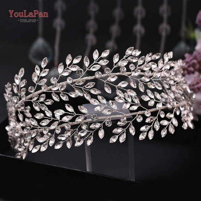 Topqueen HP304 Bruids Kronen En Tiara Voorhoofd Bruids-hoofddeksels Rhinestone Bridal Tiara Kroon Bridal Hoofdband Hoofddeksels: HP308-S