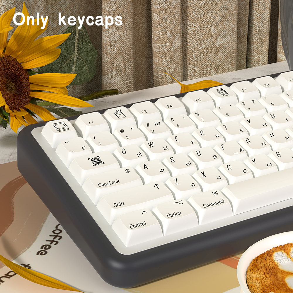 Teclas PBT de perfil XDA para Apple ISO MAC, teclas brasileñas coreanas, japonesas, rusas, españoles y francesas para teclado mecánico GK61
