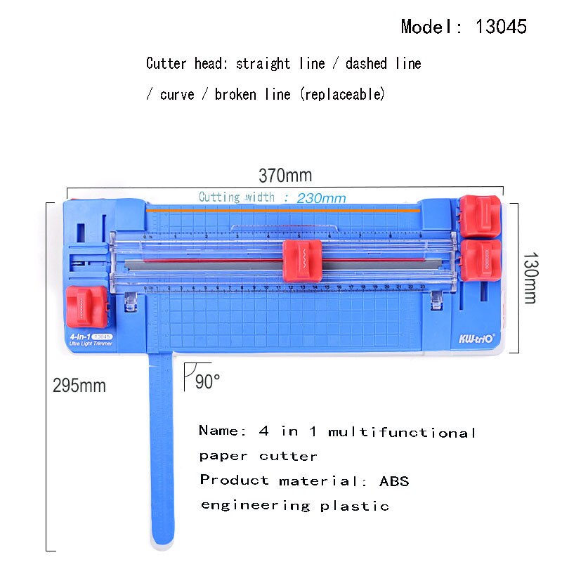 Fromthenon A34 Photo Quiet Book Manual Paper Cutter Paper Cutter DIY Dotted Line Straight Wave Creasing Paper Cutter Machines: 13045 blue