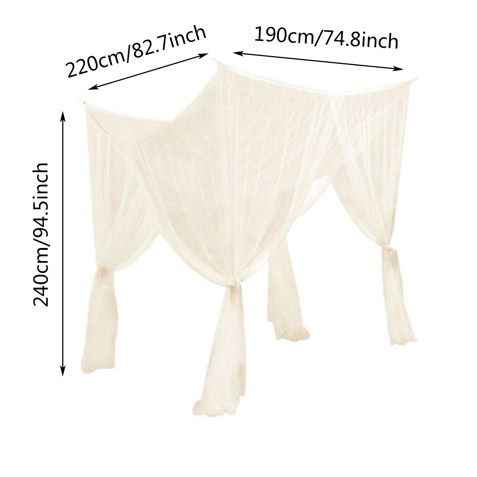 4 Deuren Klamboe Quadrate Capony Universele Opknoping Ademend Mesh Bed Gordijn Volant