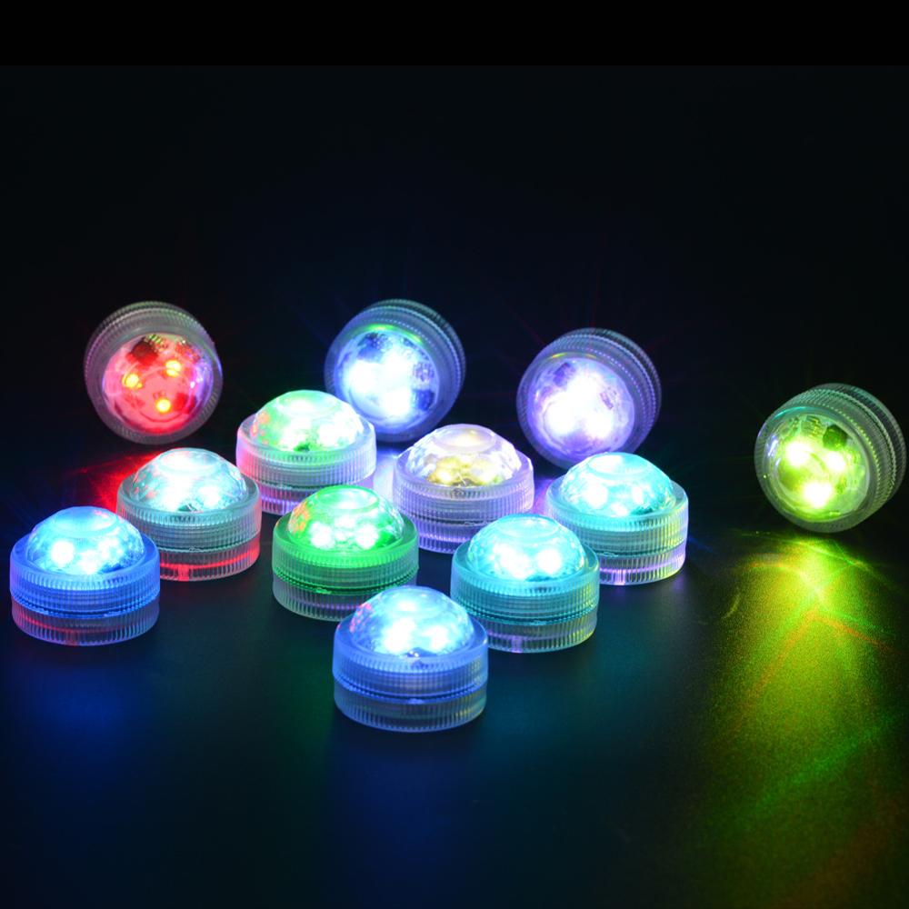 Ledet fjernstyrt rgb nedsenkbart lys batteridrevet undervanns nattlampe utendørs vase bolle hagefest dekorasjon