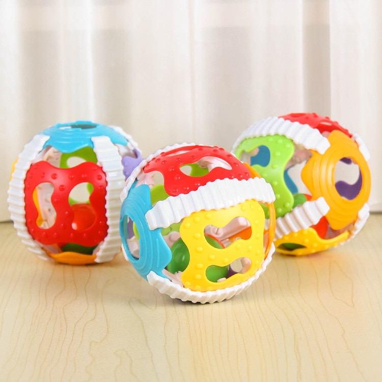 Hand Bell Ball Rattles Baby Early Educational Toys Colorful Soft Plastic Preschool Tools Funny Games