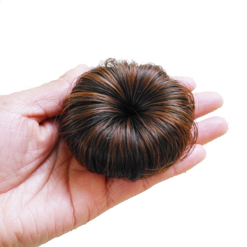 Peluca de cabello de tendencia de chicas, horquilla con cabeza de bola de bebé para niña, estilo exterior, Clip pequeño moño sintético para cabello blanco