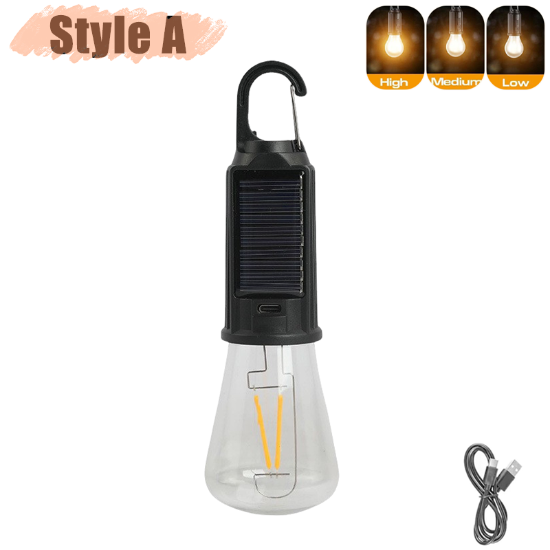 Luz LED Solar portátil para acampar, linterna recargable por USB para exteriores, senderismo, pesca, corte de energía de emergencia, uso de luz de Camping: 2,5 W
