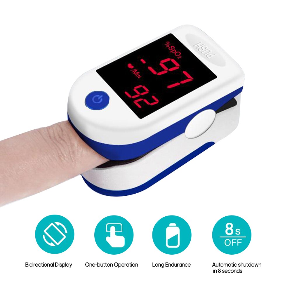 Digital Fingertip Pulse Oximeter LED Display Blood Oxygen Sensor Saturation SpO2 Monitor Measurement Meter for Home Sports Lover: Type 4