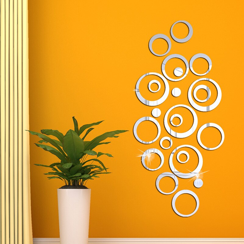 3D Acrylic Mirror Wall Sticker Wall Decoration Printing Mirror Wallpape Wall Mirror Decor Black and Gold Mirror for Wall