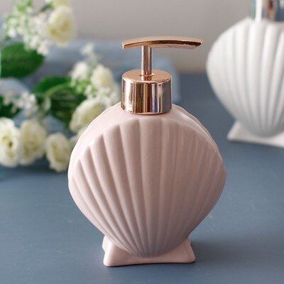 Flydende sæbe dispenser keramisk badeværelse shampoo shower gel flaske med 304 sus press type hoved shell bad hardware: Stil 3