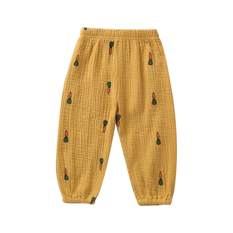 Kids Pants Cartoon Girls Pants For Boy Cotton Silk Breathable Anti-mosquito Harem Casual Long Pants Children Trousers Bloomer: 9FF1001092-2-S