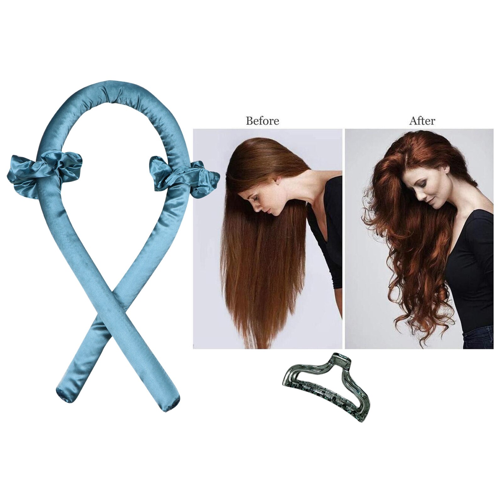 Heatless Curling Rod Headband No Heat Curls Hair Rollers Sleeping Soft Headband Hair Curlers Hair Styling Tools: Blue