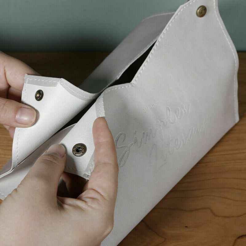 1 Pc Lederen Tissue Box Dispenser Papier Opbergzakken Houder Servet Organizer
