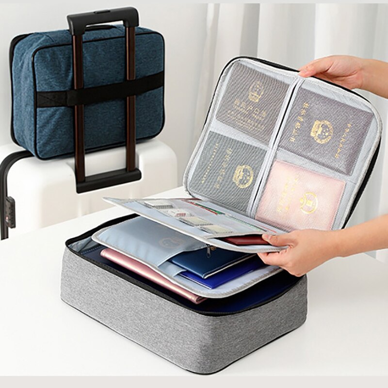 Large Capacity Travel Storage Box Multifunctional Waterproof Document Bag Convenient Durable Multi-layer With Lock Box XA531F