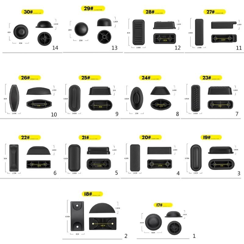 2 Teile/satz Ersatz Gepäck Füße Pads Langlebige Koffer Füße Pads Kunststoff Gepäck Nieten Koffer Ständer Füße Gepäck