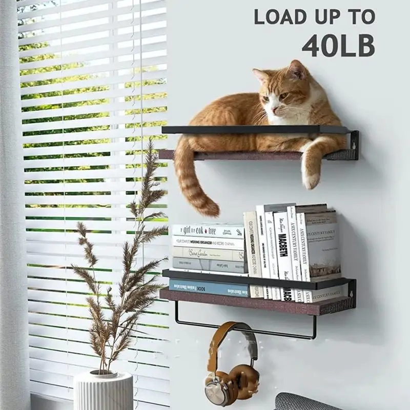 Estante flotante de madera montado en la pared, soporte para especias, ducha, maquillaje, cocina, baño, organizador, estante de almacenamiento con barra de toalla