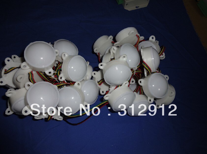 45mm diameter DC12V milky cover WS2801 pixel module,3pcs leds inside;0.72W;20pcs a string