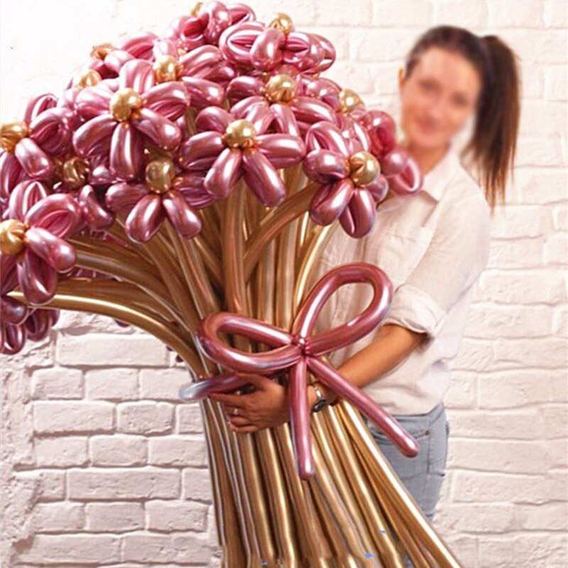 10/20/30 Uds Globos largos látex metálico cromado 260 atado mágico globos giratorios para decoraciones de cumpleaños aniversario de boda