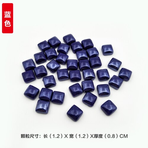 100Pcs Gepolijst Jade Mozaïek Tegels 1.2Cm Vierkante Mozaïek Stenen Kleurrijke Mozaïek Materialen Voor Kinderen/Kids Diy Handgemaakte craft Tegel: 100pcs Blue