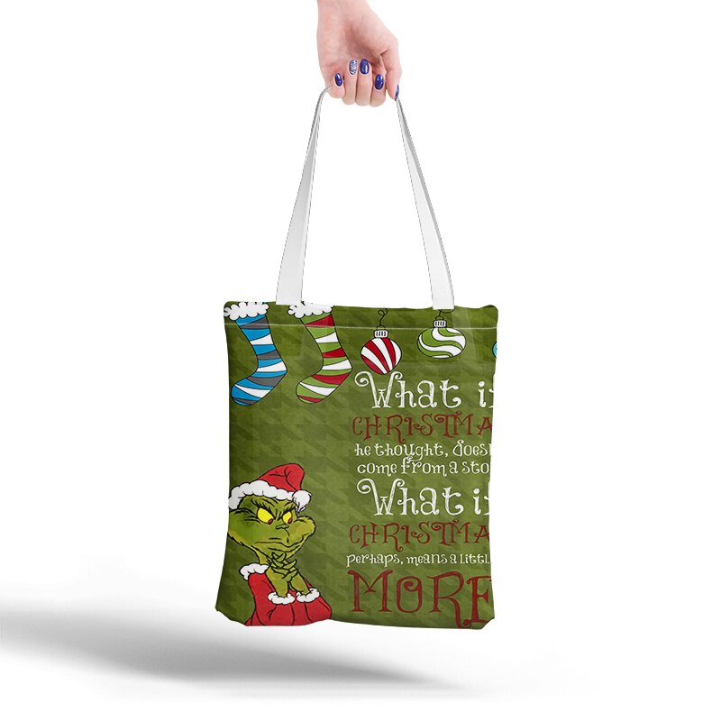 Lerret tote bag shopping reise kvinner øko gjenbrukbare skulder shopper vesker harajuku høy kapasitet shopping bolsa: Stil 10