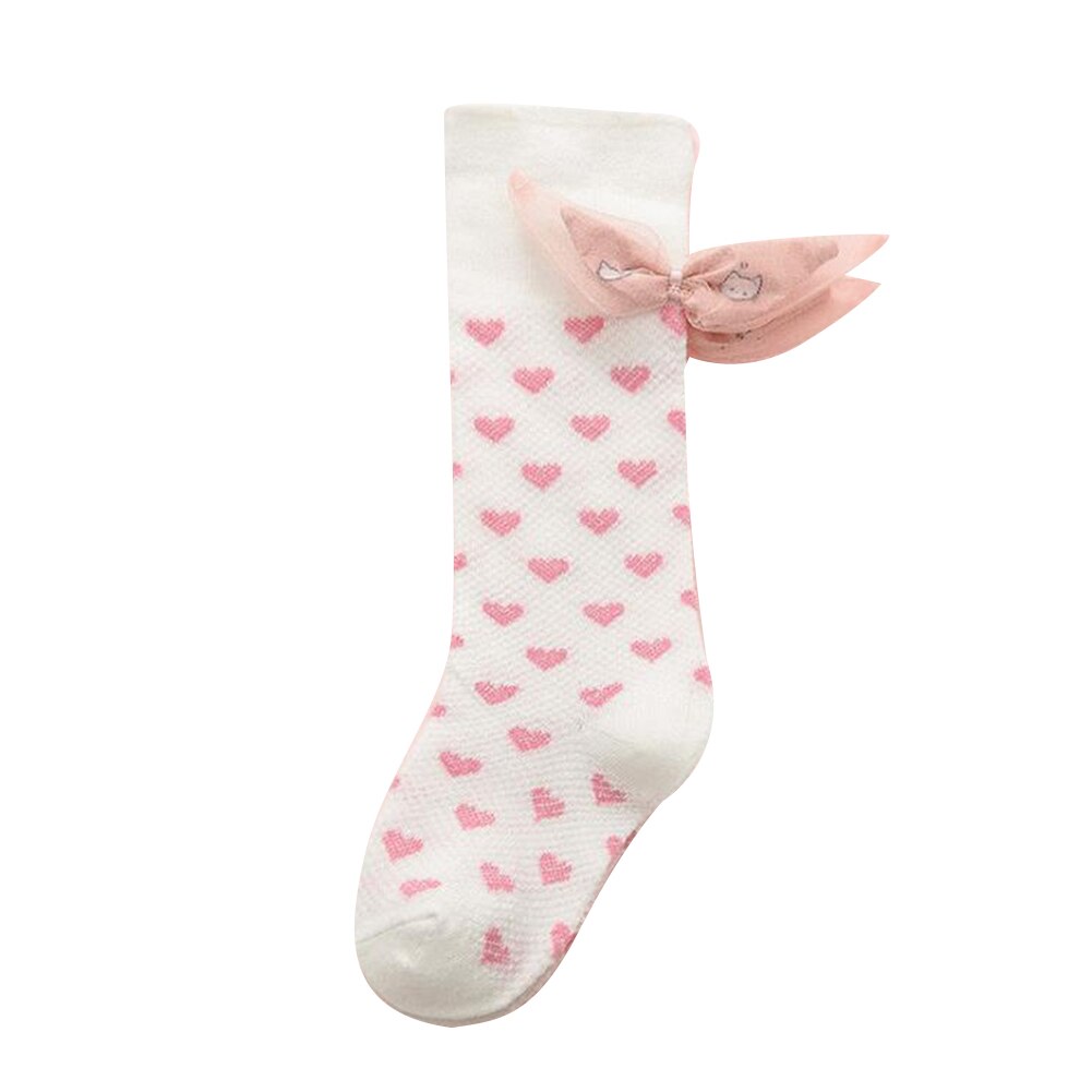 1-4Y calze per neonate 2020 moda estiva carino cotone morbido Mesh Leggings traspiranti cuore scaldamuscoli al ginocchio: A / 1-2Y