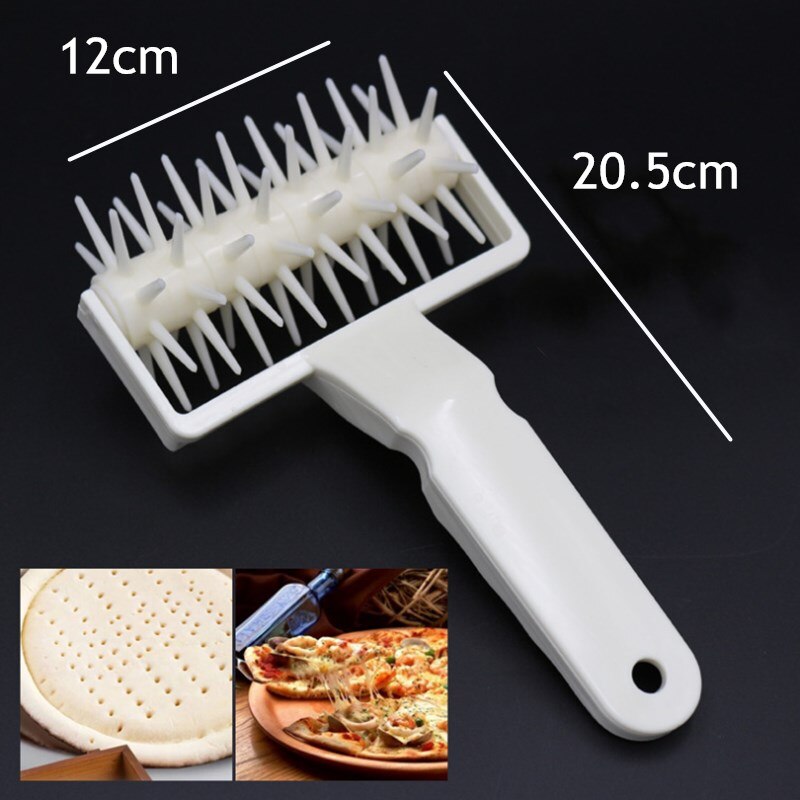 Pizza Rolling Pin Punch Pastry Roller Pin Biscuit Dough Pie Hole Embossing Dough Roller Lattice Craft Baking Cooking Tool: 12x20.5cm