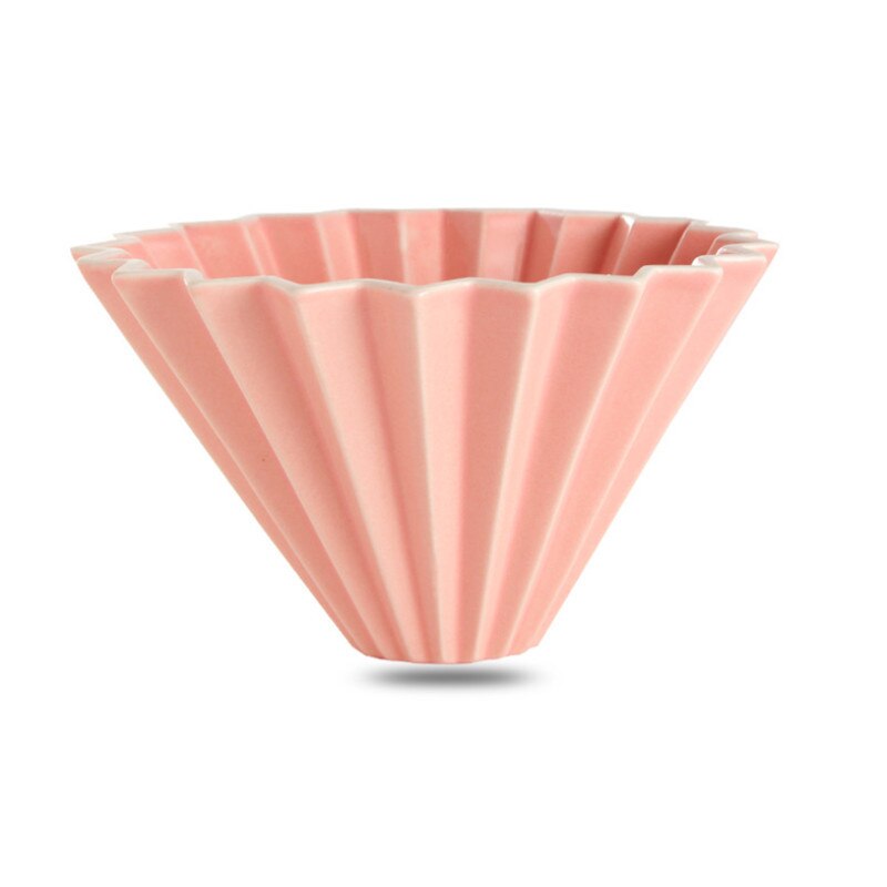 Europea de cerámica estilo Origami V60 taza de café con filtro hario 1-2 tazas de Barista creativa Simple pastel de herramientas de café: Rosa