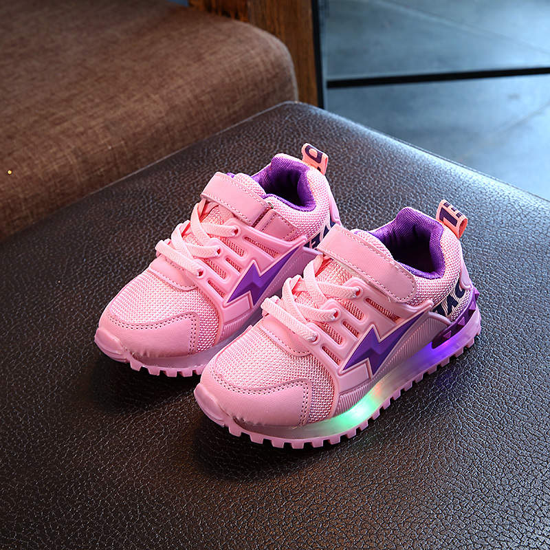 Zapatos luminosos con luz LED para niños y niñas, zapatillas deportivas de suela blanda, zapatos para caminar: p / 28