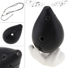 6 Gaten Alto Tonec Ocarina Keramische Zwart Aardewerk Fluit Instrument Met Hang Touw