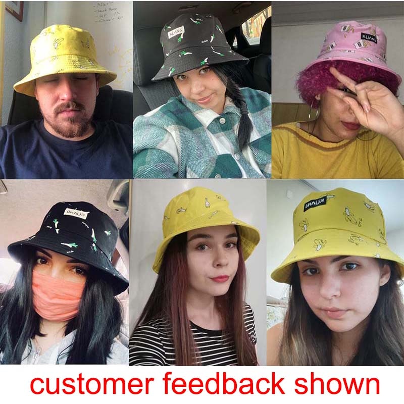 Panama Emmer Hoed Mannen Vrouwen Zomer Emmer Cap Banana Print Geel Bob Hoed Hip Hop Gorros Vissen Visser Hoed