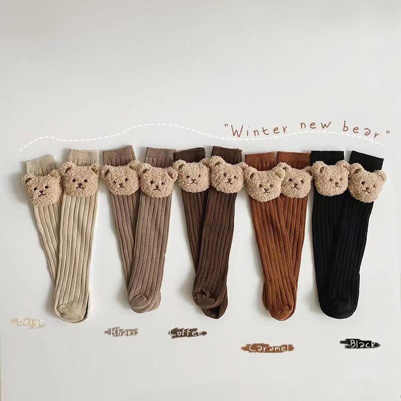 Baby Socks Kids Toddler Boys Knee High Long Soft Cotton Cute Bear Children Socks Baby Girl Socks 0 To 3 Years Spring Clothes