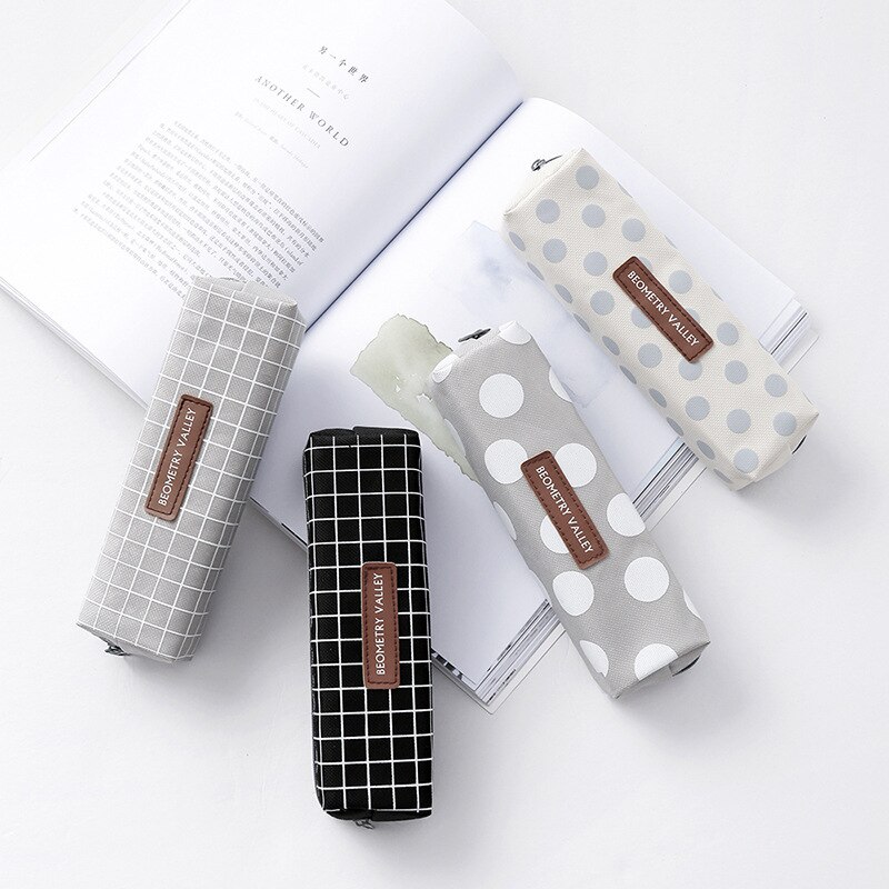 Cute Kawaii Canvas Pencil Case High Capacity Pen Bags Cute Letter Pencil Bags For Girls School Supplies Korean Stationery