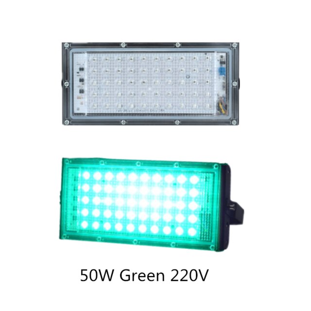 Led Jodiumlamp 50W 55W Rgb Rood Blauw Groen Warm Wit Ac 220V Schijnwerper Refletor Buitenverlichting Reclame: green