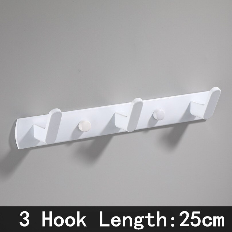 Black White Robe Hook Bathroom Towel Hooks Towels Bag Hat Hook Wall Mounted Clothes Coat Hook Wall Hanger Bathroom Hardware: White- 3 Hook