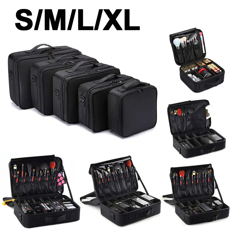 Estuche de maquillaje para mujer, caja de herramientas de belleza para uñas de gran capacidad, organizador de cosméticos, maletas para cajas de almacenamiento de maquillaje