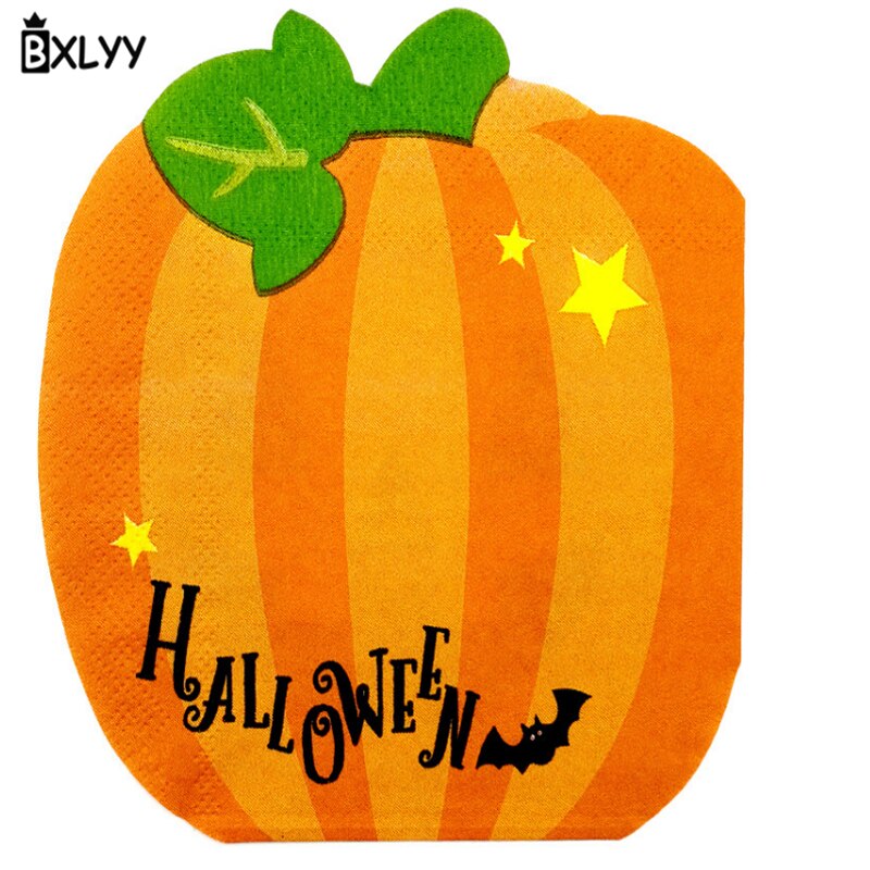 BXLYY Halloween wegwerp servet feestartikelen pompoen hoofd afdrukken double-layer papier handdoek woondecoratie accessories.7z