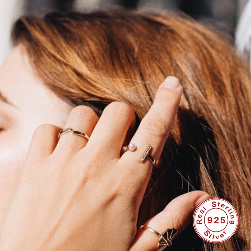 Anéis de dedo ajustáveis de anillos da pérola da moda da joia fina minimalista para os casais das meninas dos namorados anel de abertura do presente do dia dos namorados
