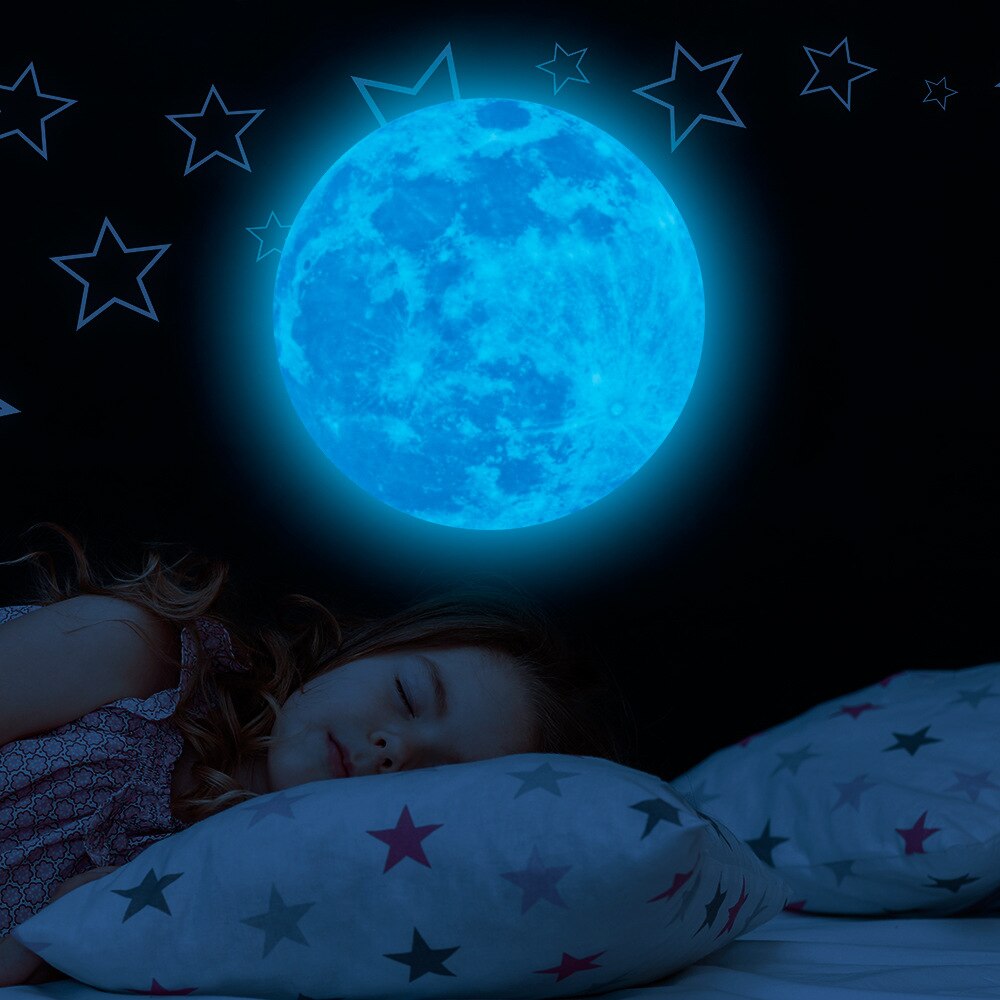 1049 Stuks Lichtgevende Moon &amp; Star Muurstickers Home Decor Diy Decals Kinderkamer Decoratie Fluorescent Glow In The Dark stickers