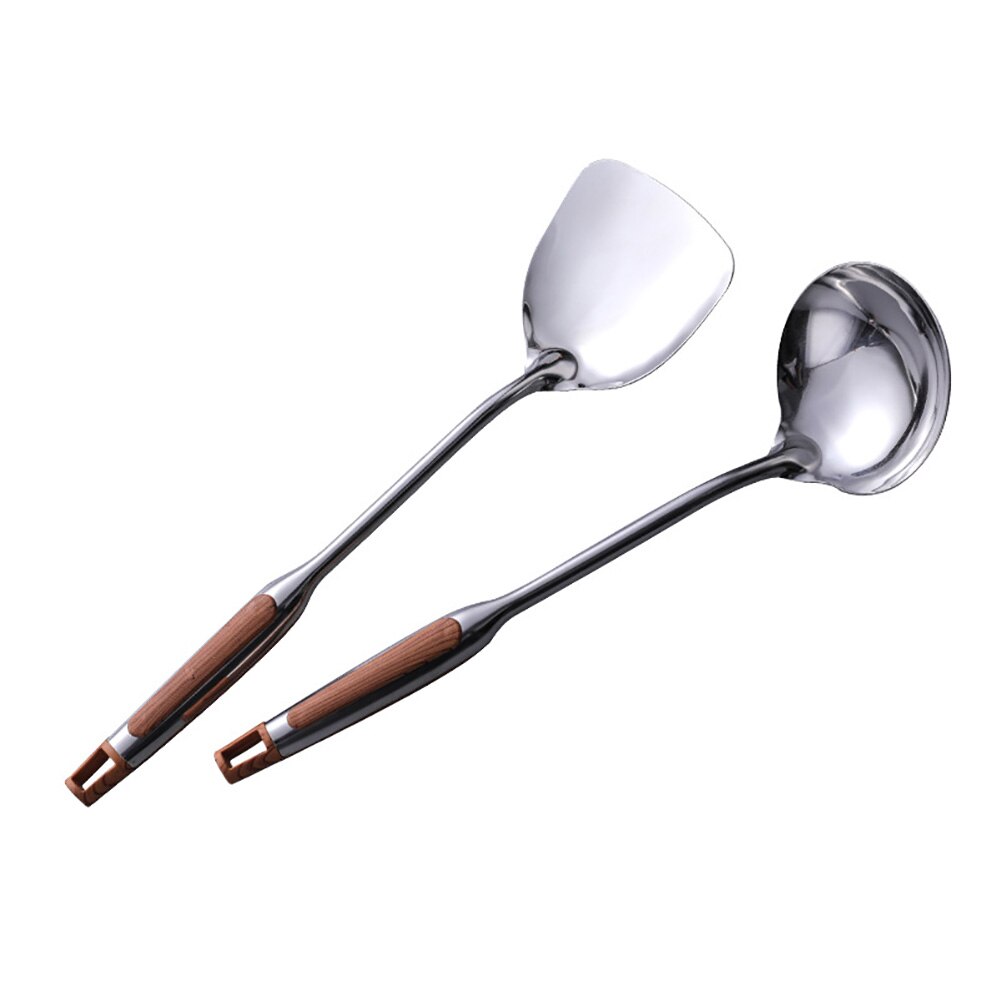 Køkkenredskaber værktøj rustfrit stål non-stick turner / slev mad wok spatel ske køkken madlavningsredskaber køkkengrej