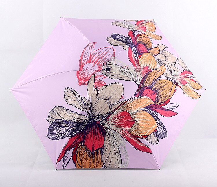 Yada ins store blomster mønster 5- folde regnfuld mini lomme paraply til kvinder mænd anti-uv små parasol plante paraplyer  yd200297: Yd200297pk