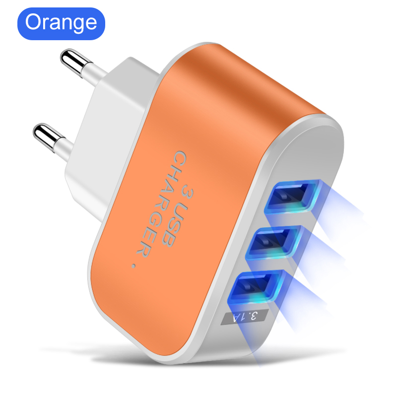 Tête de chargement multifonctionnelle à 3 Ports USB, 5V, 1a, chargeur de téléphone portable USB unique: UK