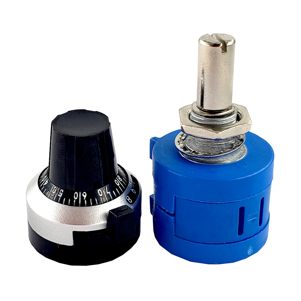 1 Sets 3590S-2 3590S Series Precision Multiturn Potentiometer 10 Ring Adjustable Resistor+ Turns Counting Dial 6.35mm Knob
