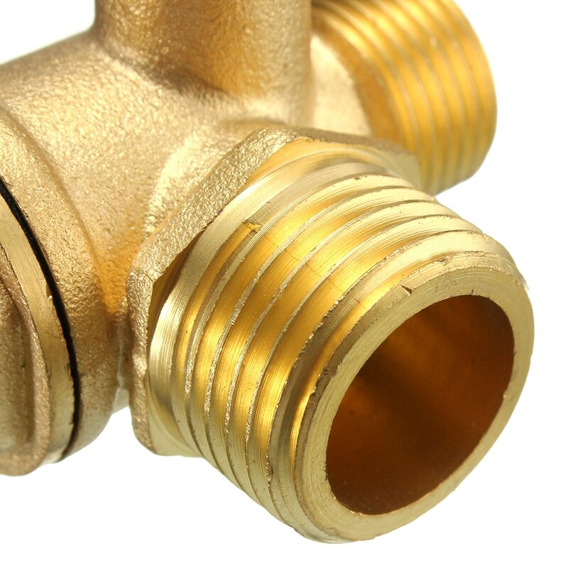 3 Port Brass Air Compressor Valve Air Central Pneumatic Compressor Check Valve 44x44x30mm Valves Thread 90 Degree DIY Home Tools