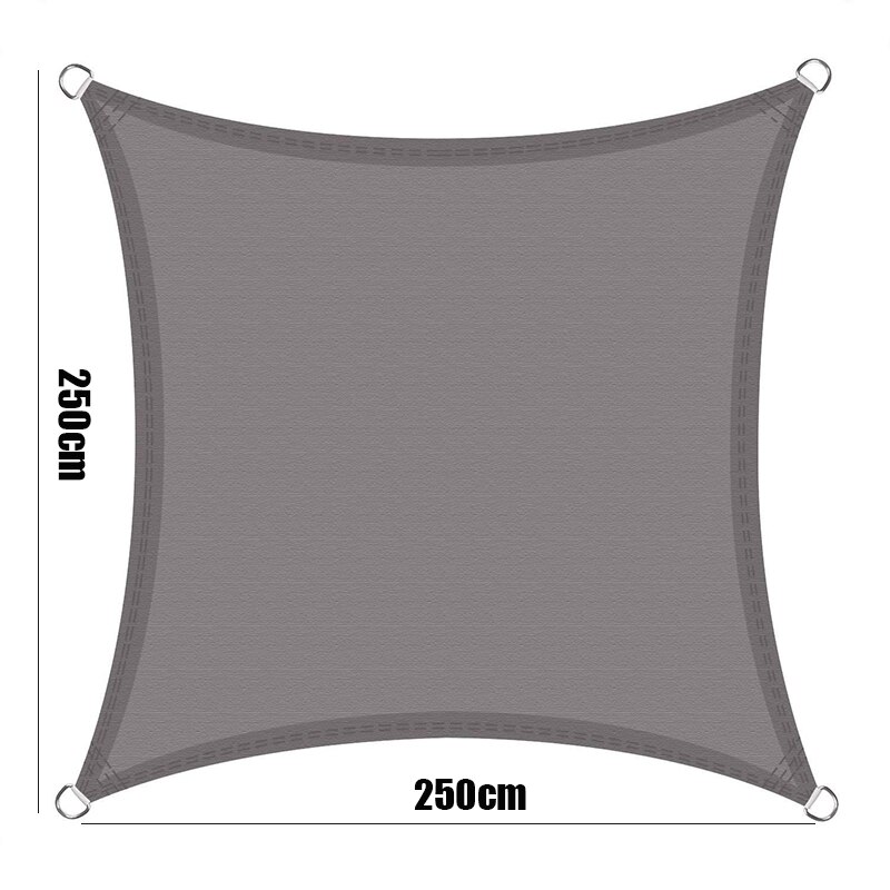 21 farger vanntett skygge seil polyester oxford stoff firkantede markiser solseil solseil for hage terrasse badegård seil: 250 x 250cm