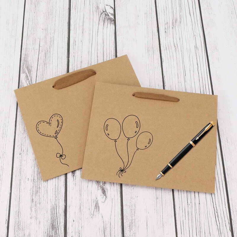 ! kraft papieren zakken , 8.3 inch  x 3.1 inch  x 10.6 inch 20 stuks bruine kraft papieren zakken met zachte stoffen handgrepen, bulk sh