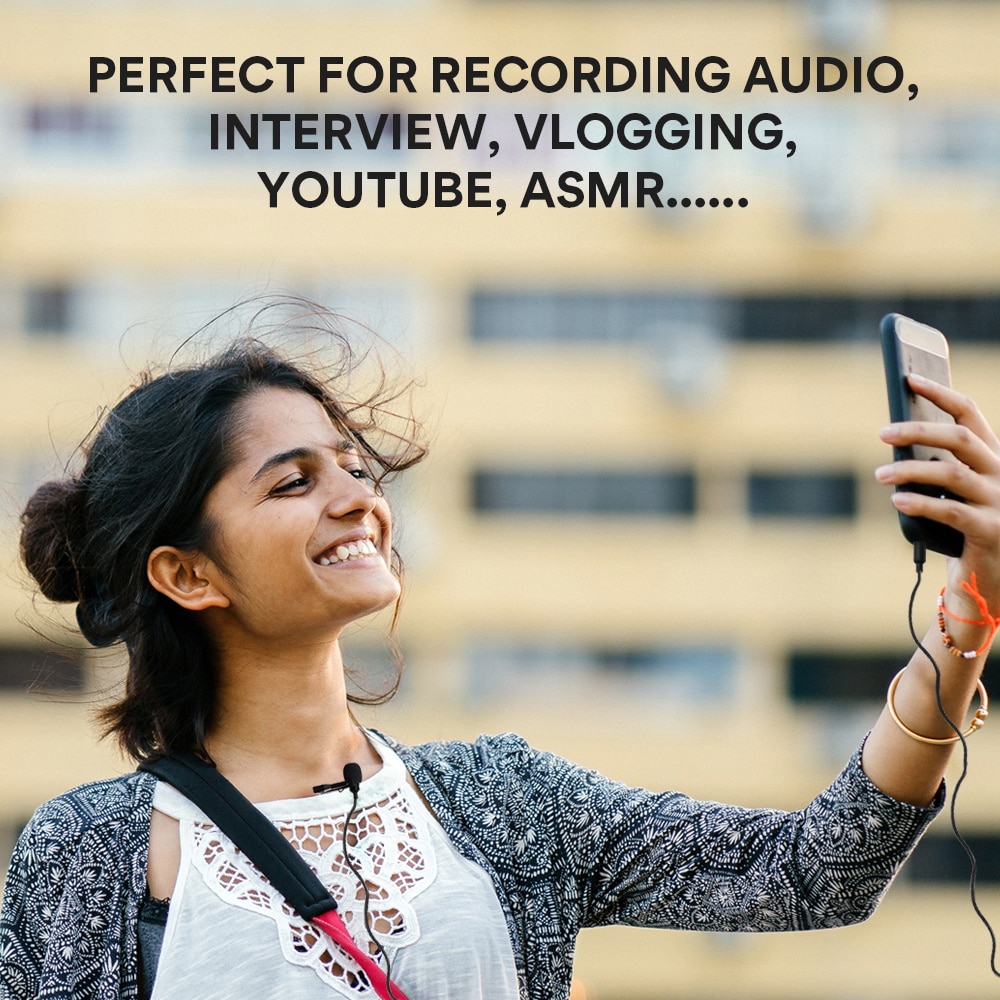 MAONO AU-100R Lavalier Lapel Microphone Rechargeable Omnidirectional Condenser Clip-on Mic With LED Indicator for Recording Vlog