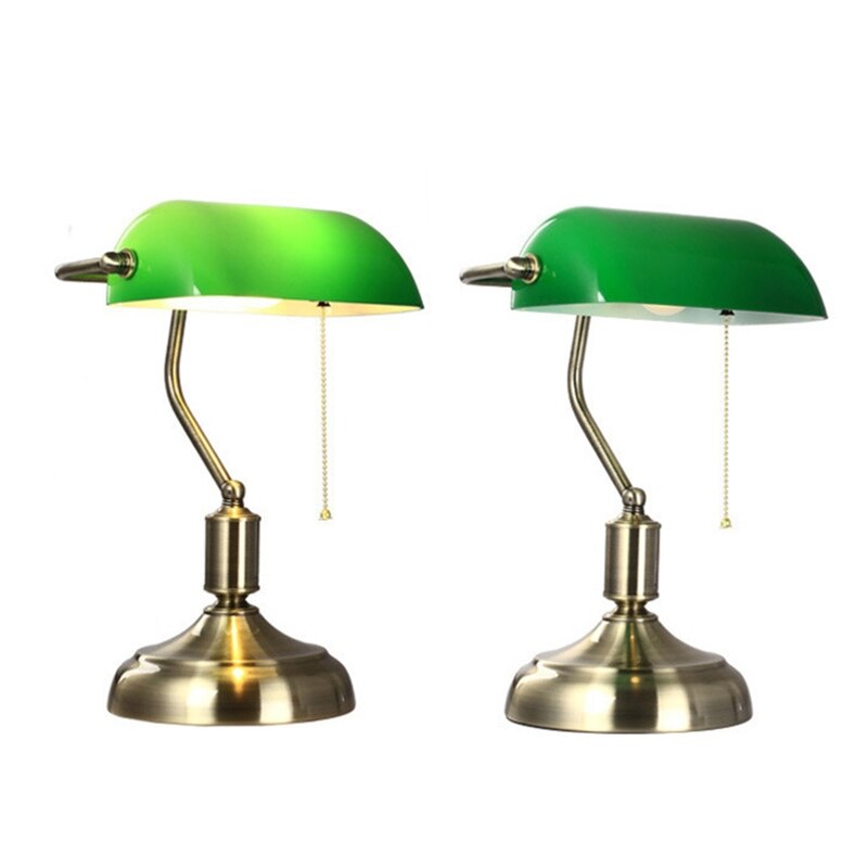 Bankers de verre vert, couvercle de lampe brillante, abat-jour de remplacement